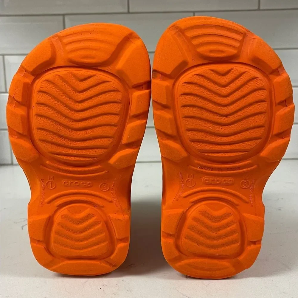 CROCS Kids' Georgie Rain Boots - Orange Size Euro 33 Men’s 1 - Women’s 3